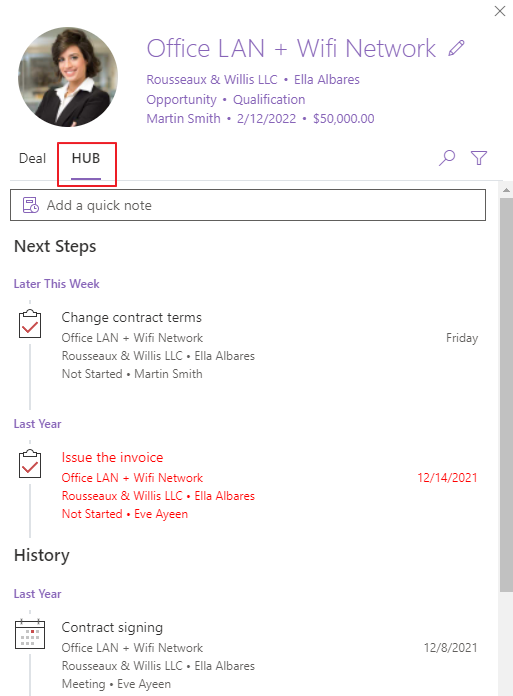 HUB on Preview Panel