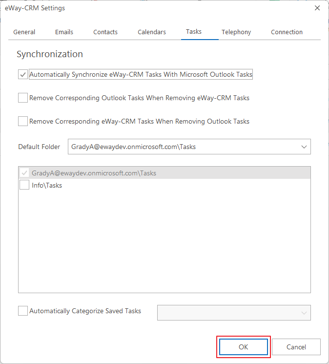 Set Automatic Tasks Synchronization