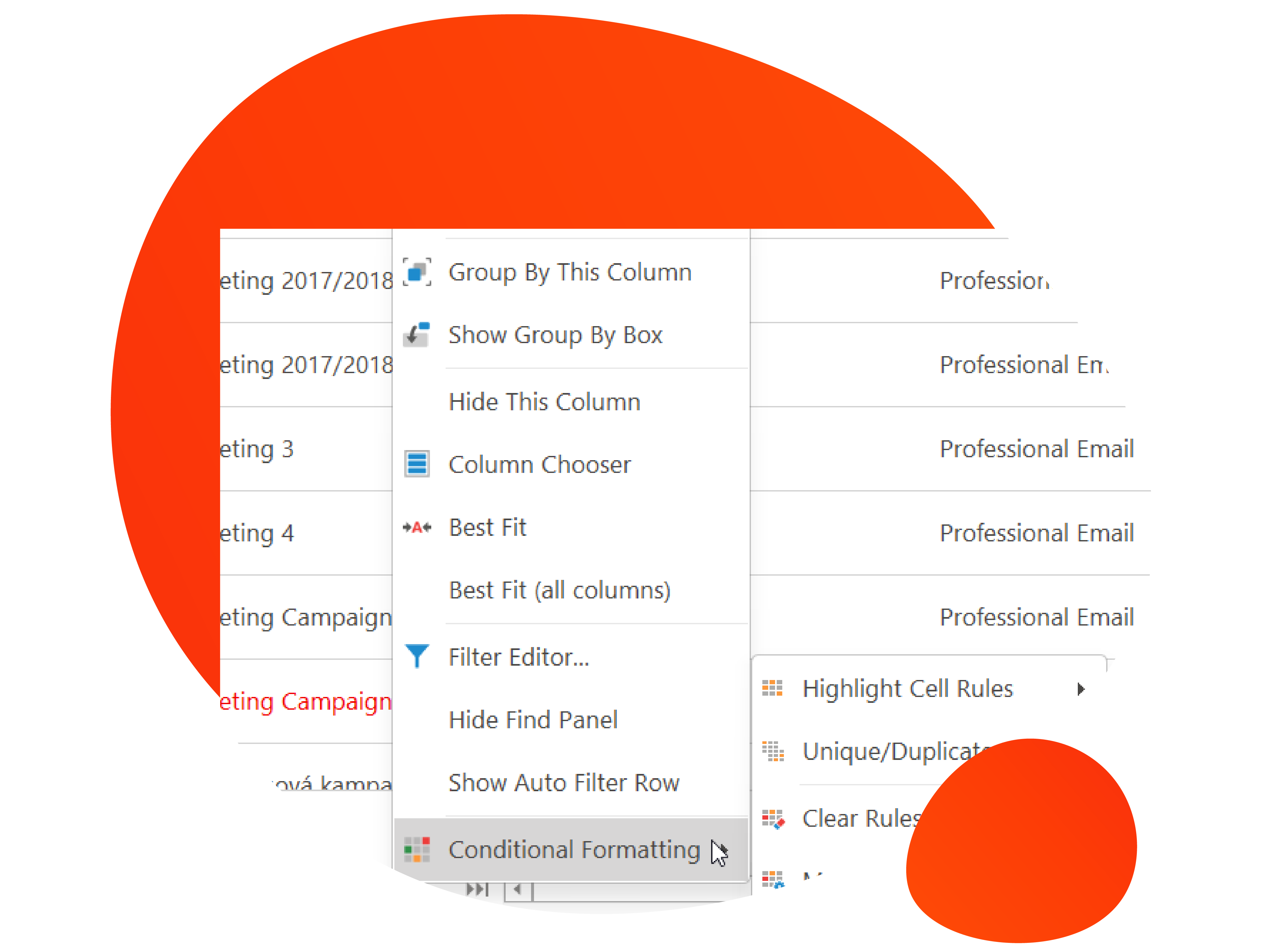 Advanced filters and grid reports