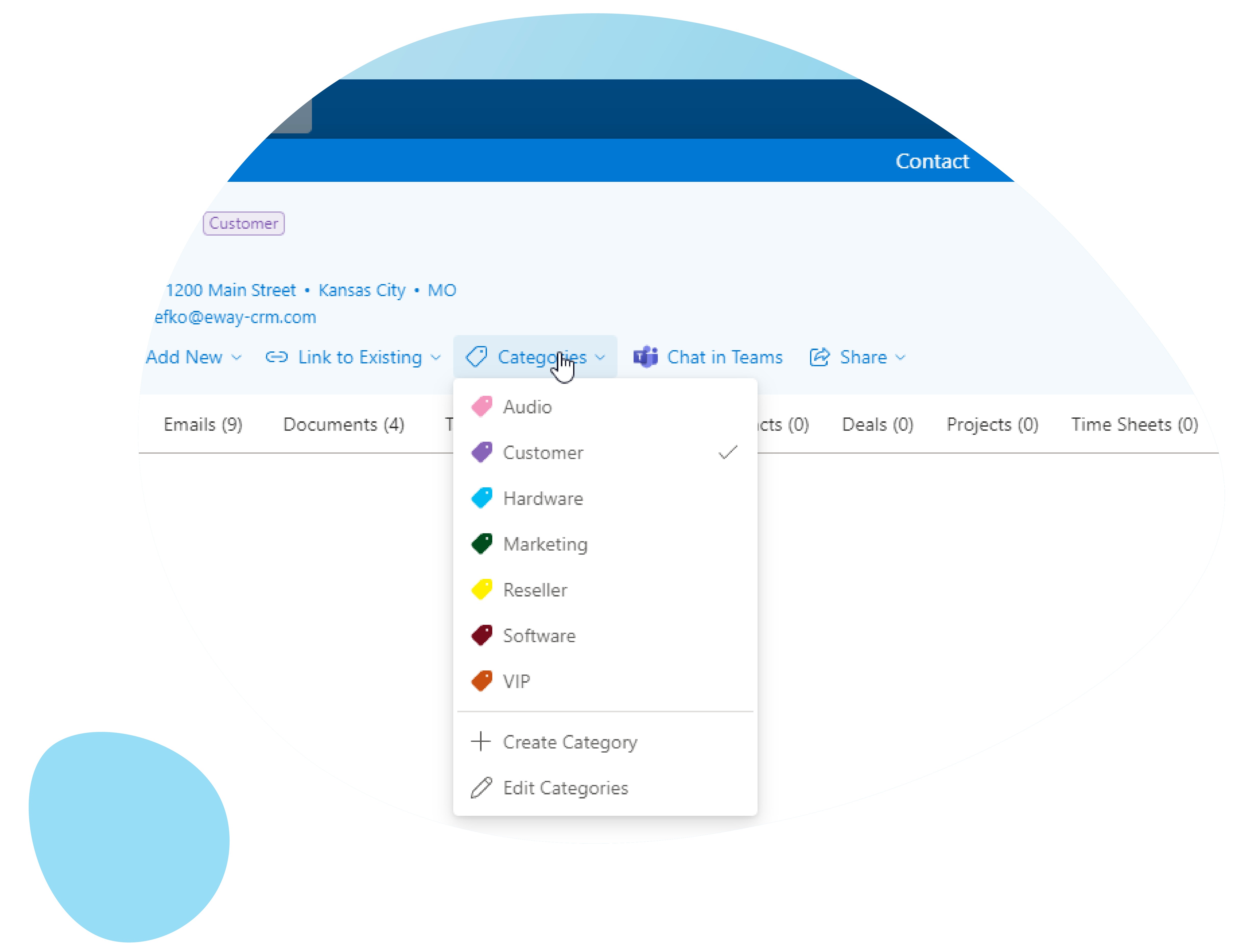 Business contacts well organized