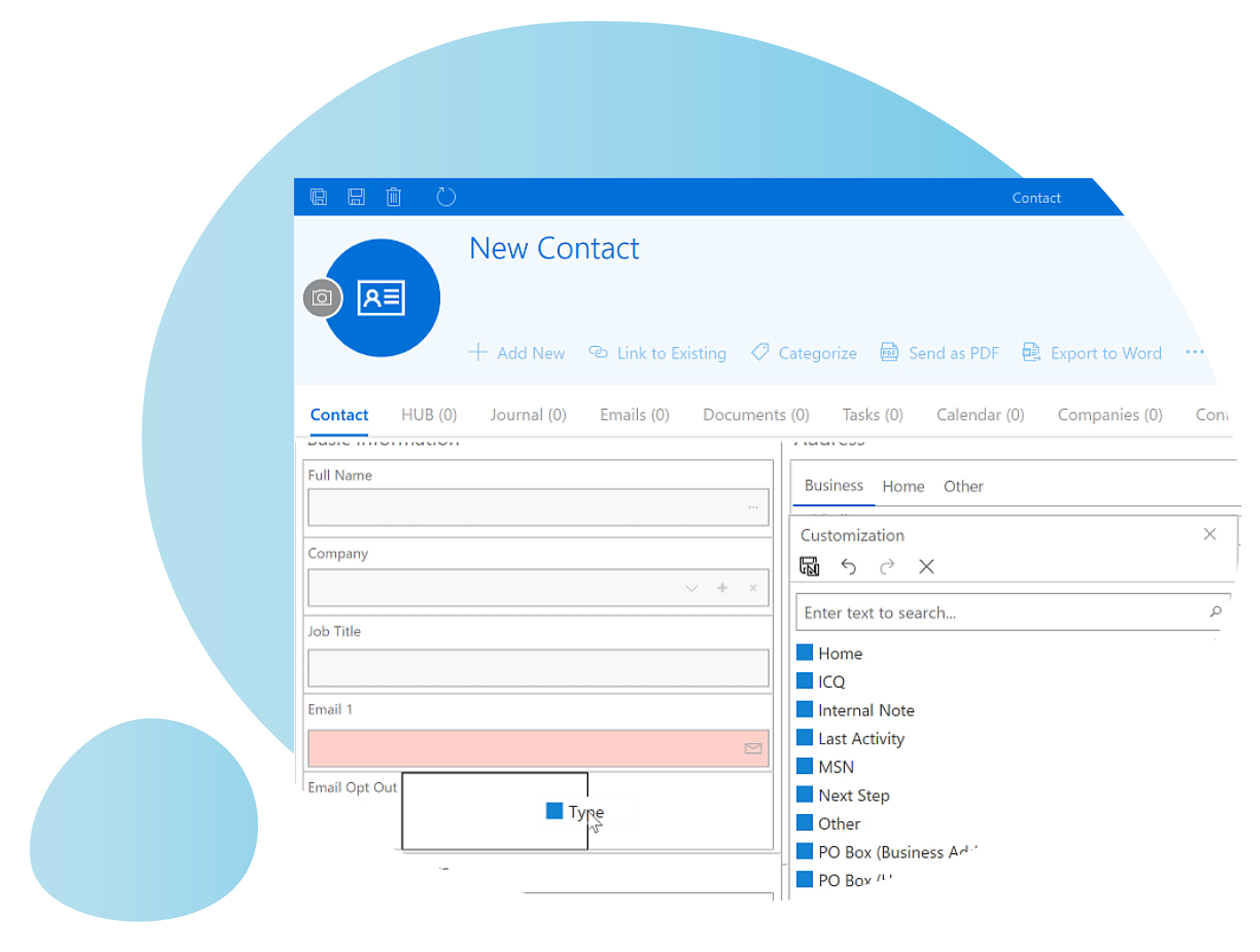 CRM form designer