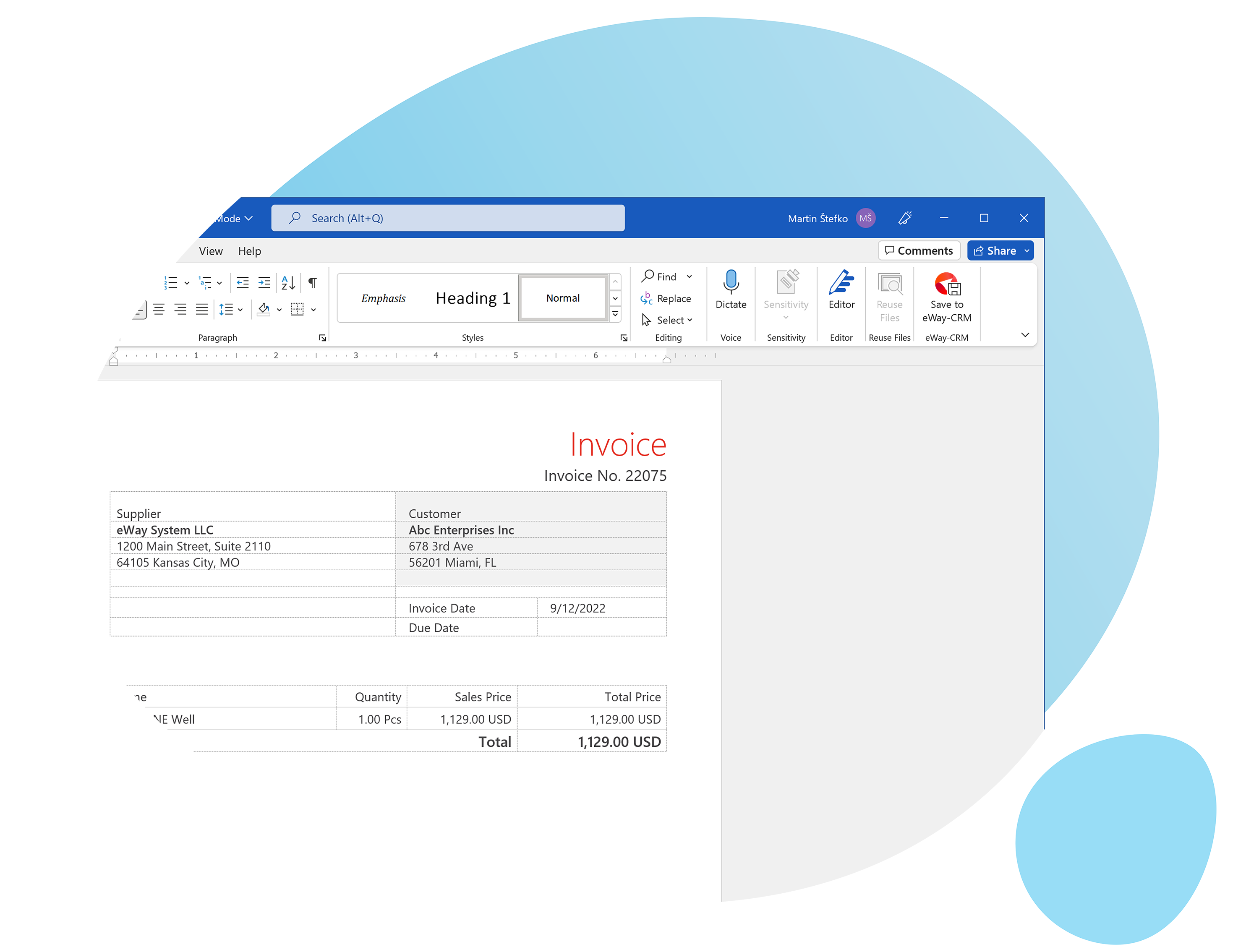 Invoice in Word Template