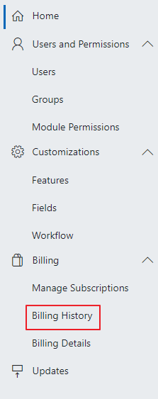 Billing History