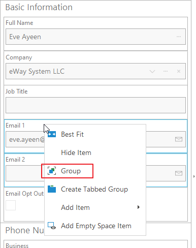 Group Fields