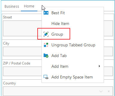 Group Tabbed Group