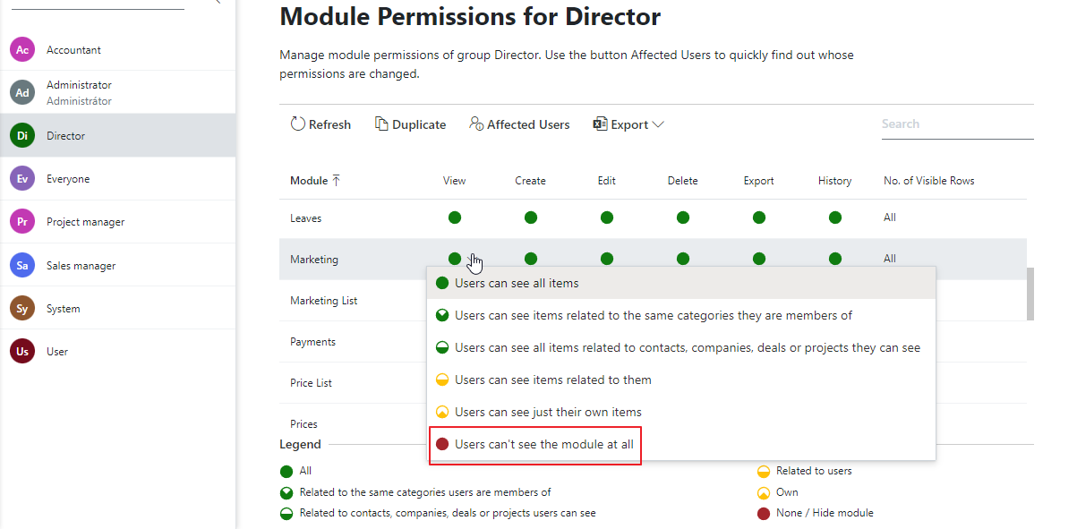 Module Permissions