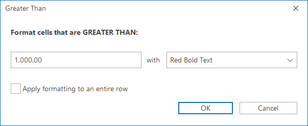 Set Conditional Formatting