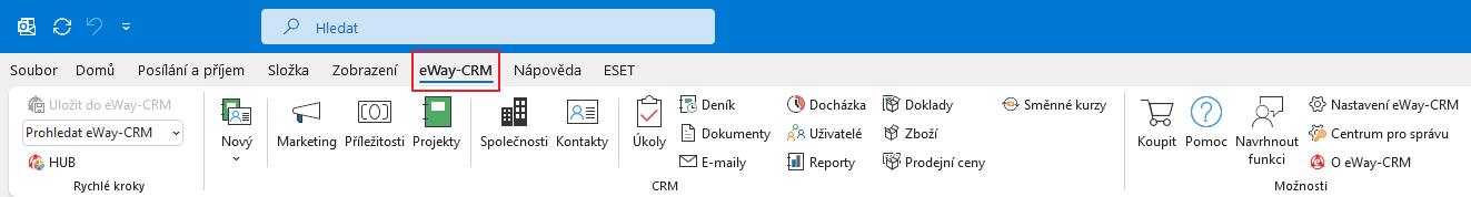 Záložka eWay-CRM