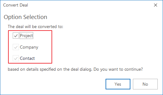 Convert Deal to Project