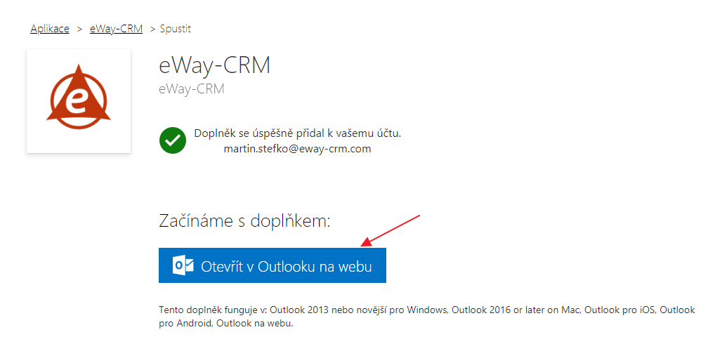 Otevřít Outlook na webu