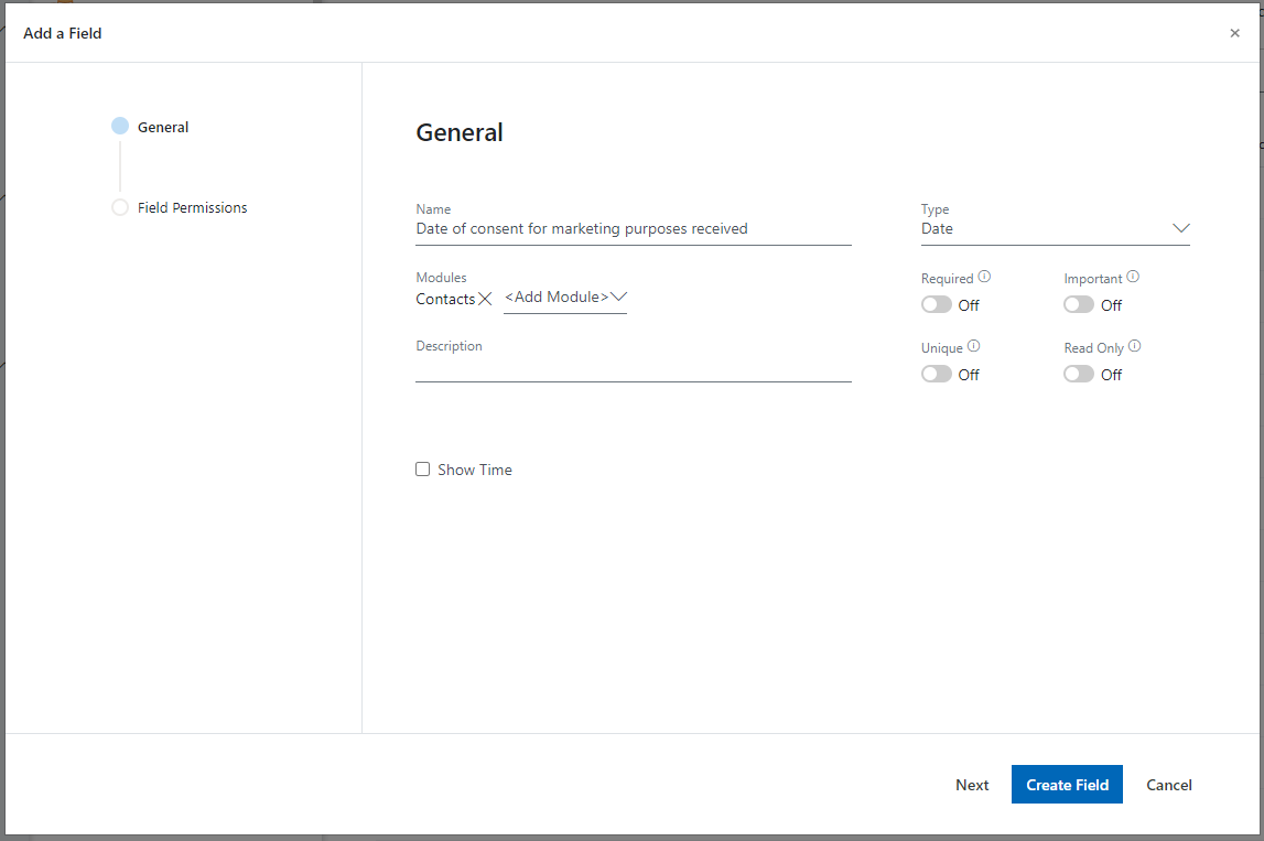 Consent Custom Field