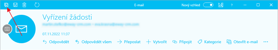 Ulož a zavři e-mail