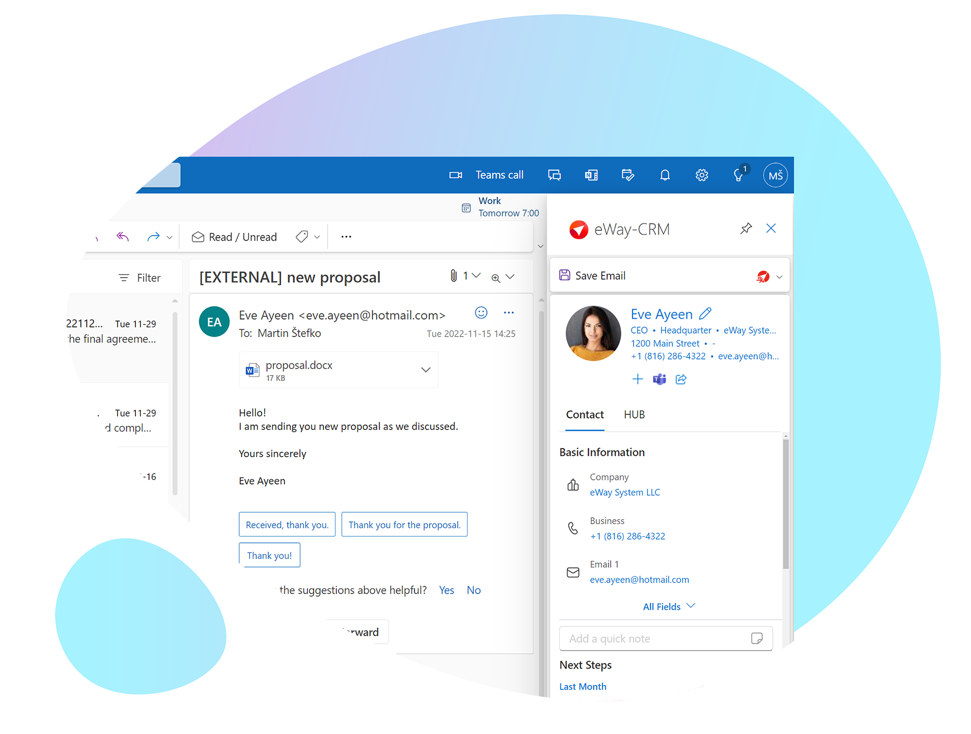 eWay-CRM 365 - Preview Panel