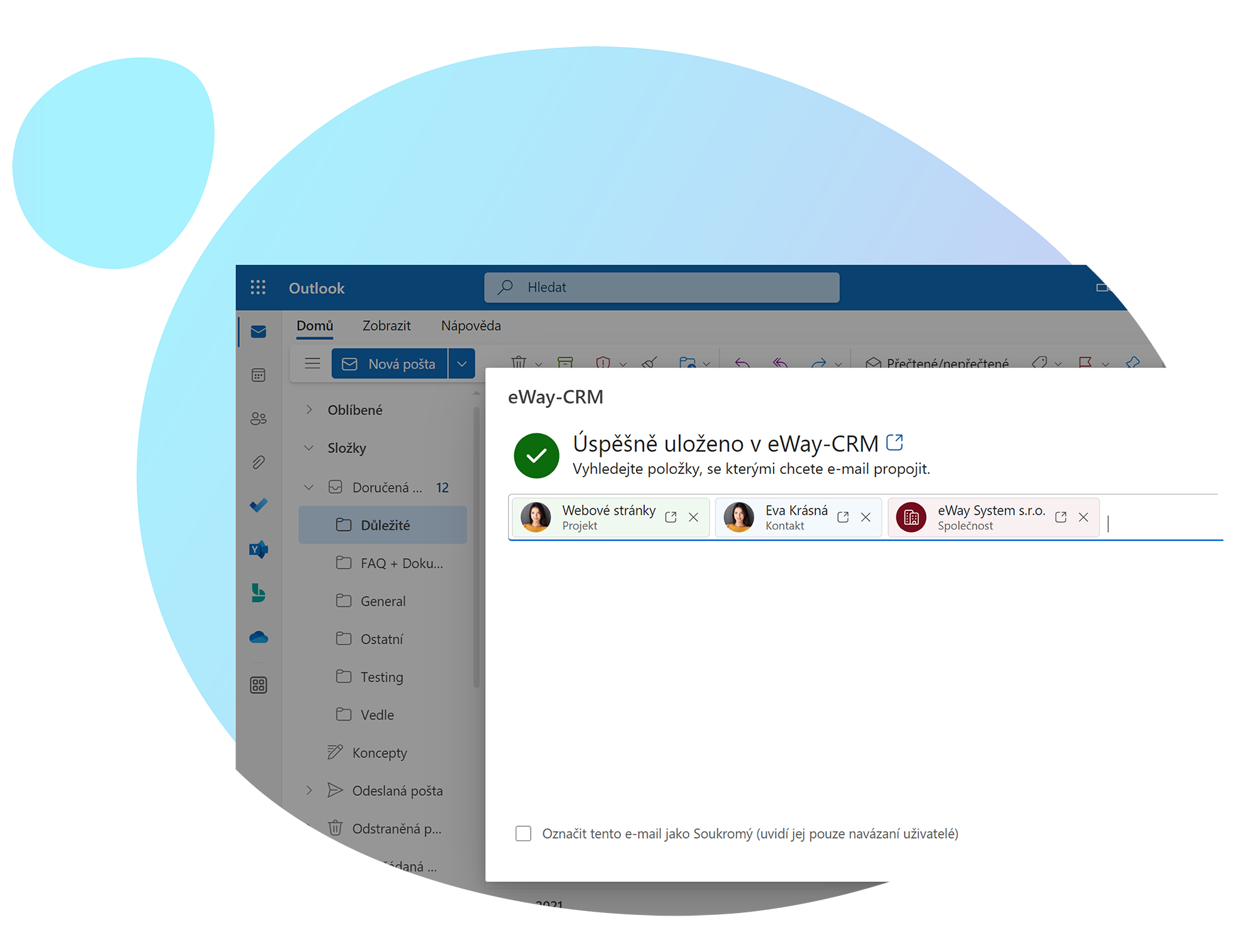 eWay-CRM 365 - Saving Email - Select Relations - CZ