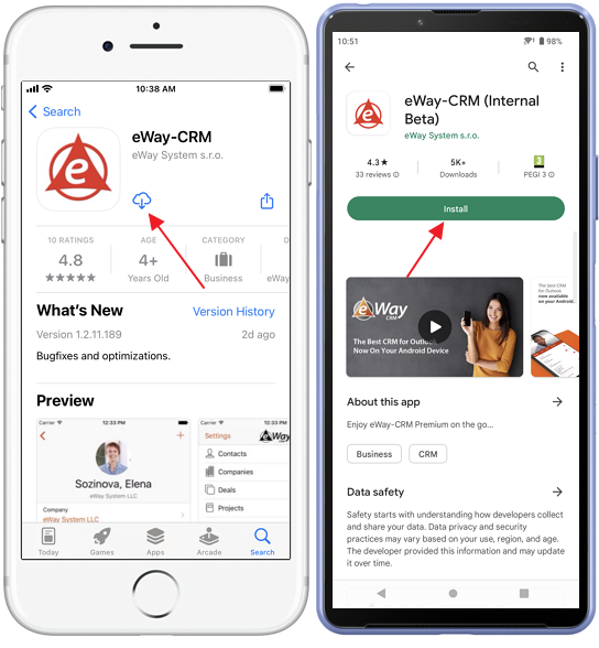 Install eWay-CRM Mobile