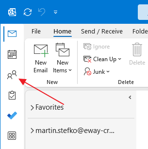 Outlook contacts