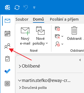 Outlook kontakty