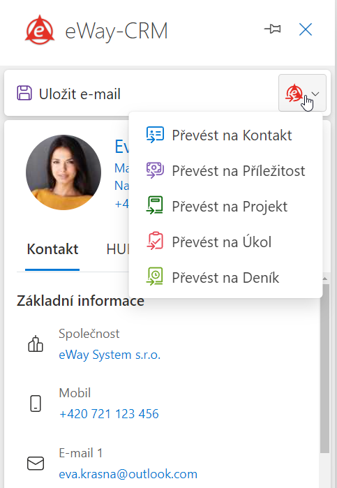 Převést e-mail