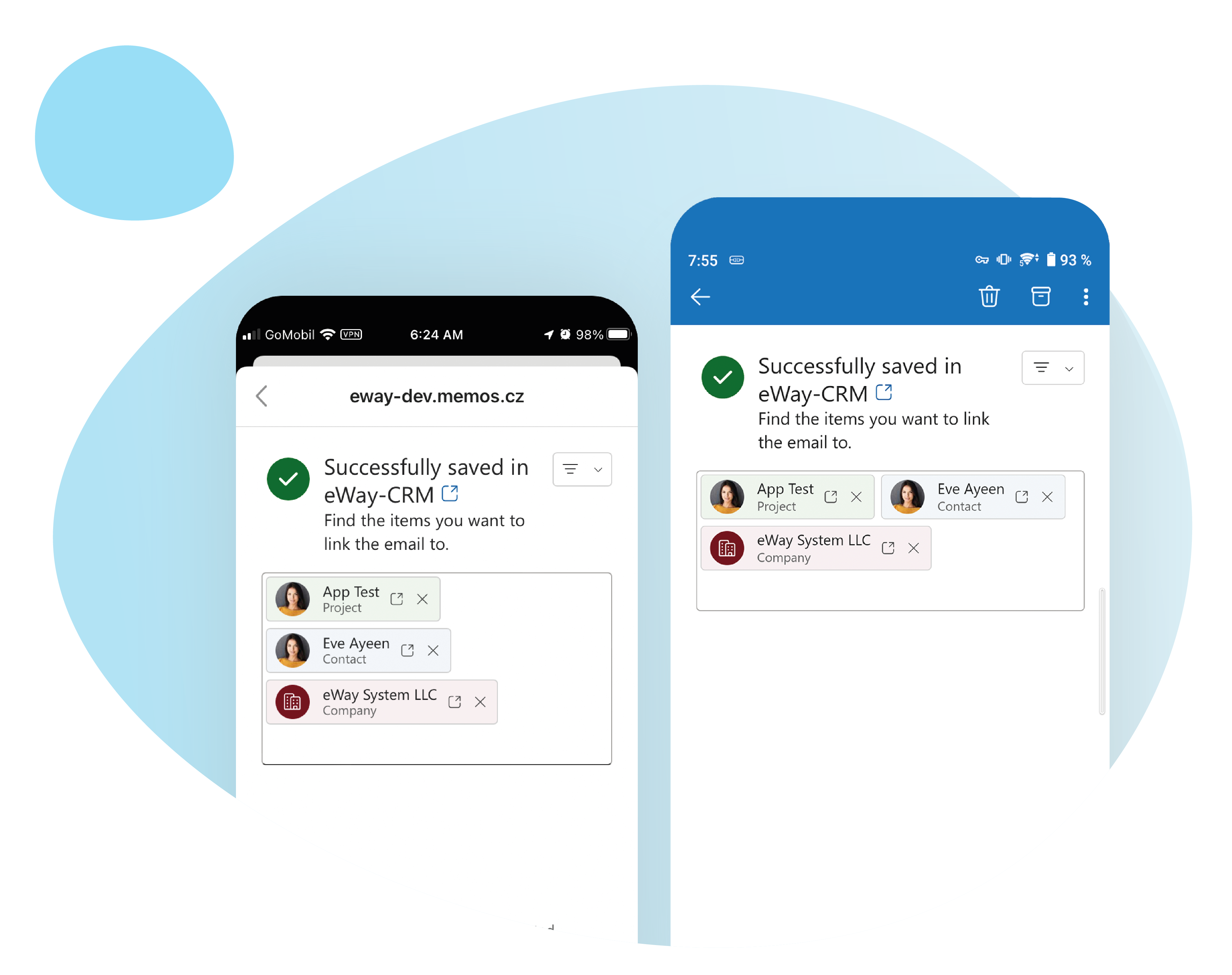 eWay-CRM Mobile Save Email - Select - EN