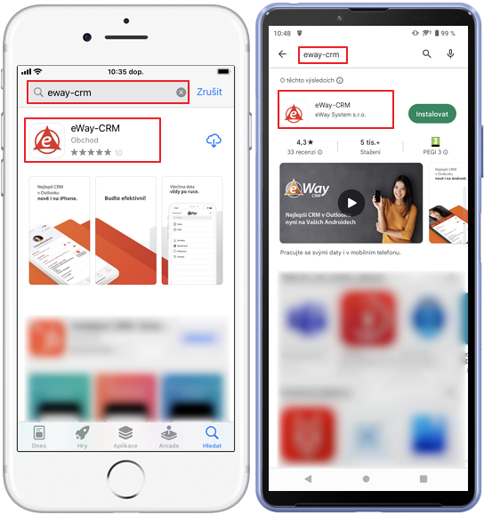 Vyhledat eWay-CRM Mobile