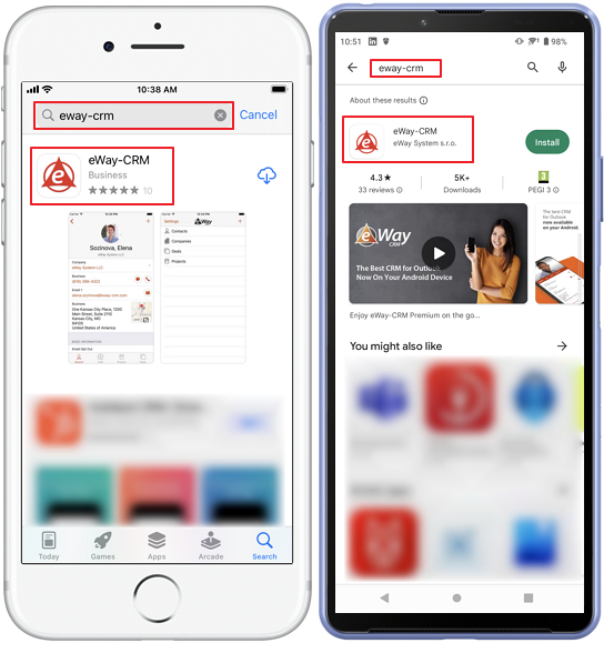 Search eWay-CRM Mobile