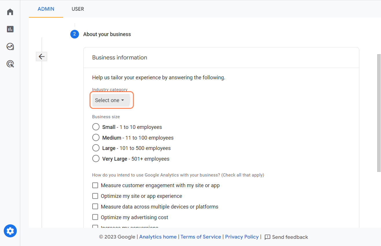 Business information ga4