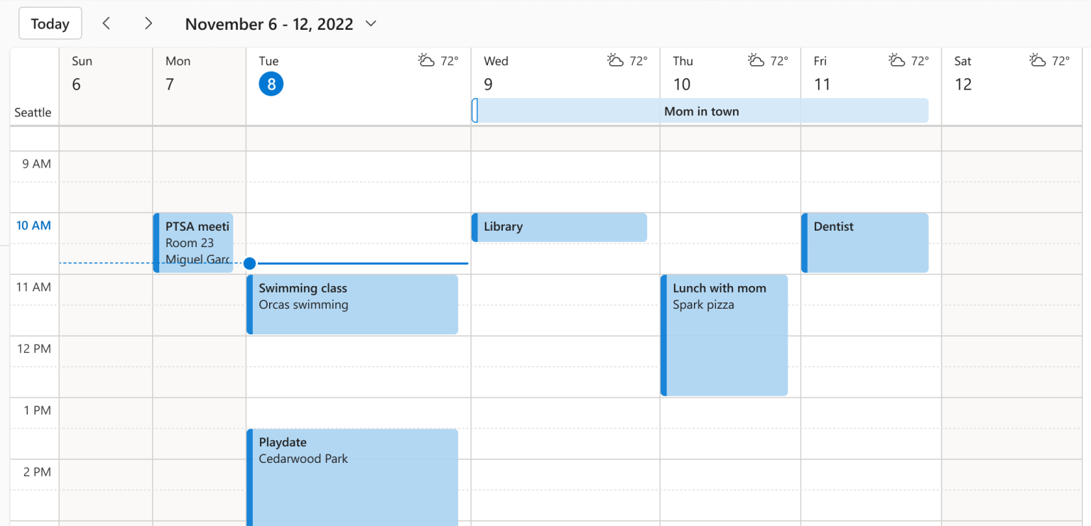 Dynamic calendar column widths
