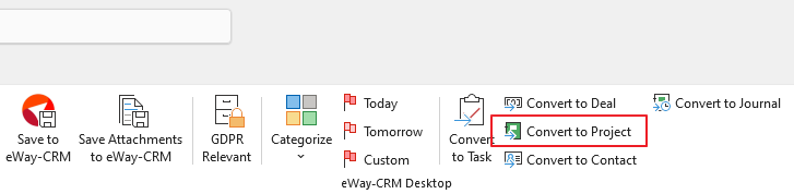 Convert Email to Project