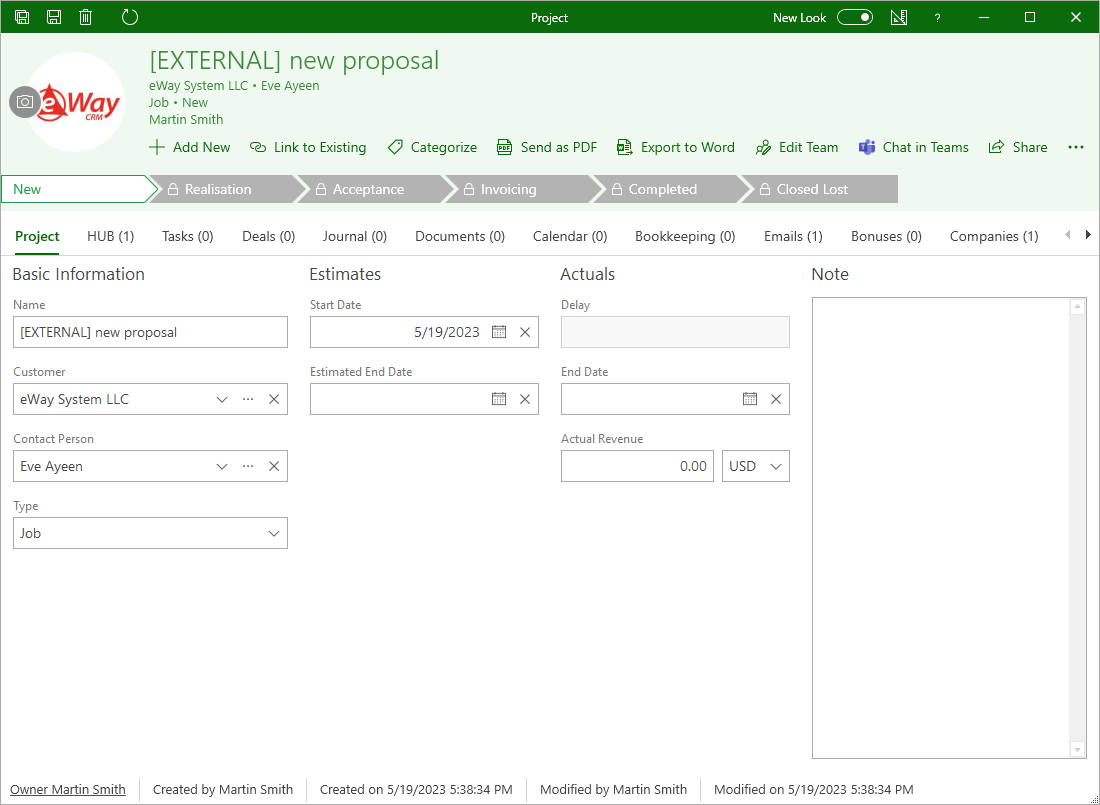 Project Created From Email