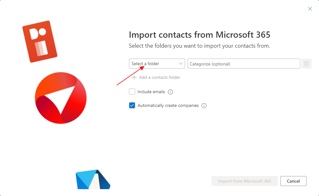 Import dialog