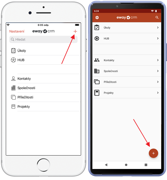 Nová položka v eWay-CRM Mobile