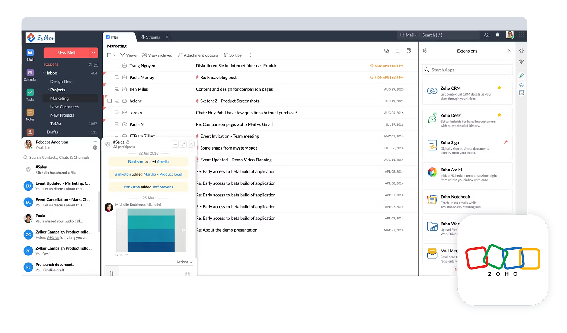 Zoho Interface