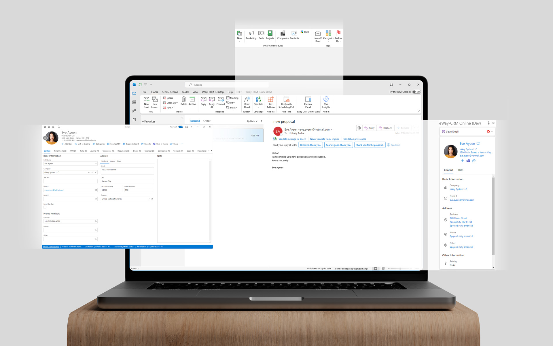 eWay-CRM in Outlook