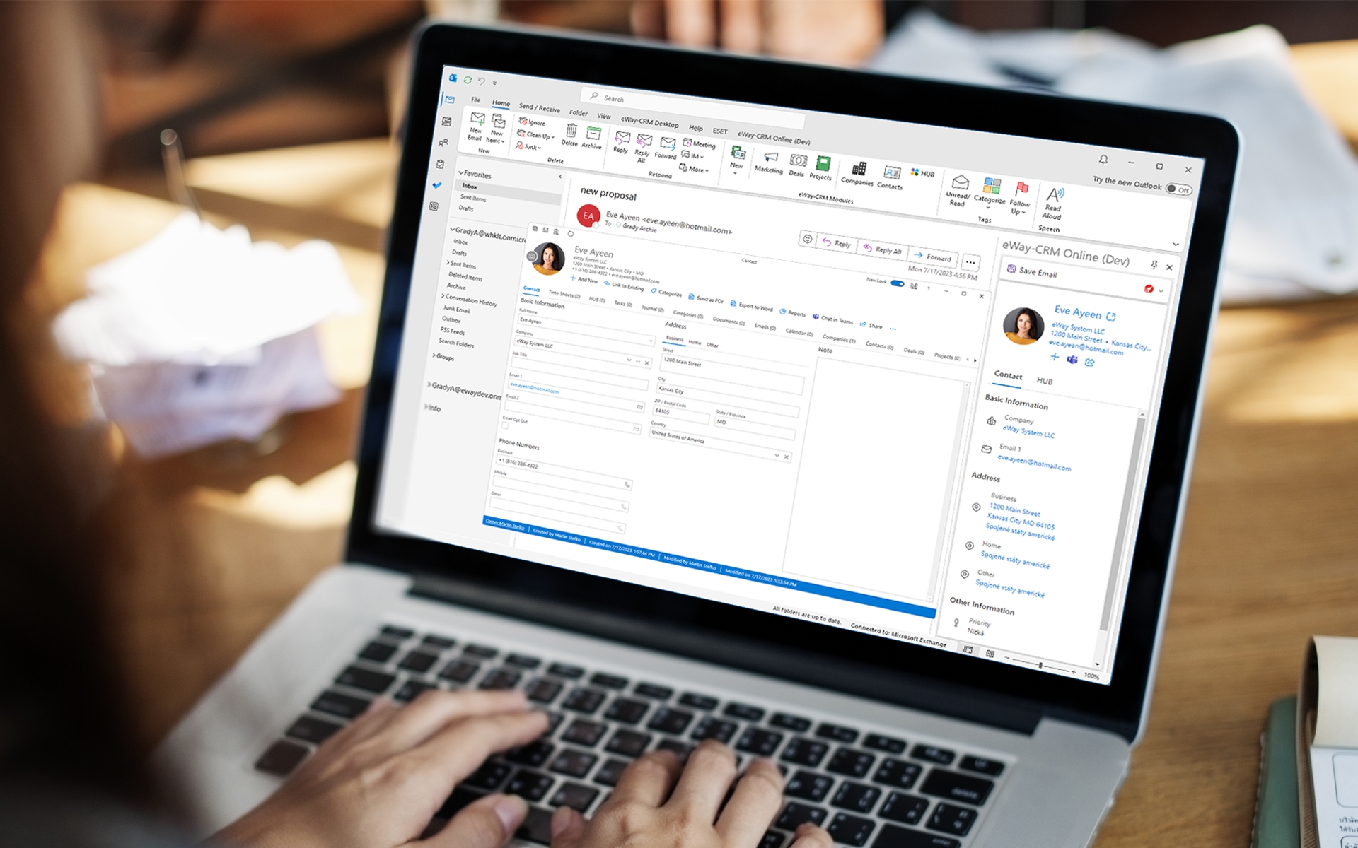 eWay-CRM looks just like Outlook