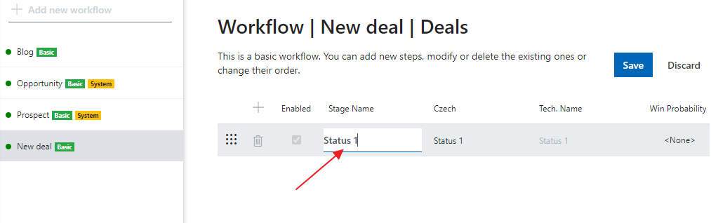 Statuses on New Workflow