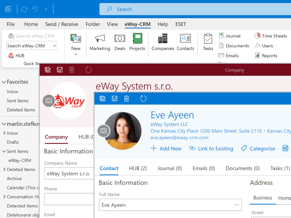 eWay-CRM in Outlook