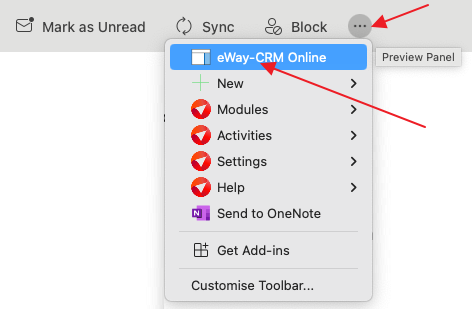 eWay-CRM button