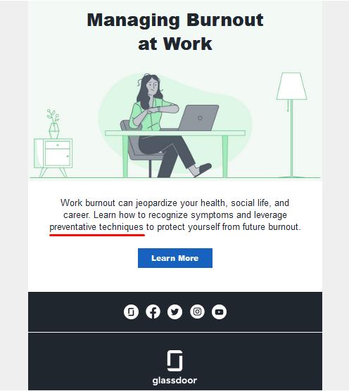 Newsletter about managing burnout