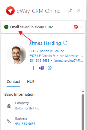 Saved email