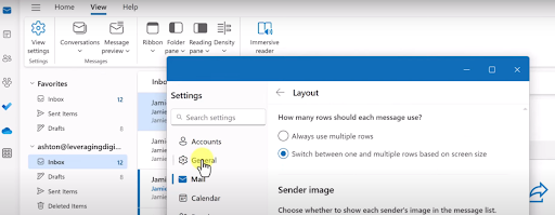 how to customize New Outlook