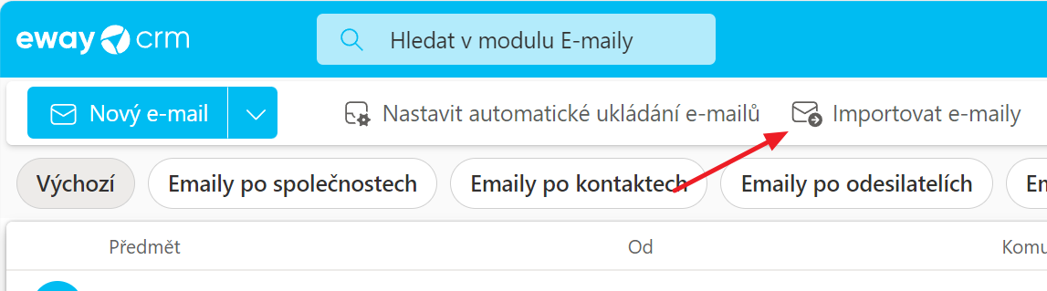 Import všech stávajících e-mailů