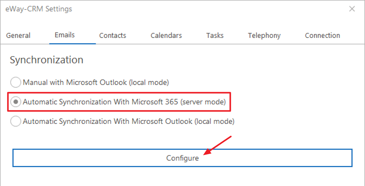 eWay-CRM Settings