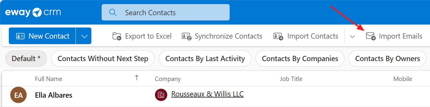 Import existing emails for all contacts