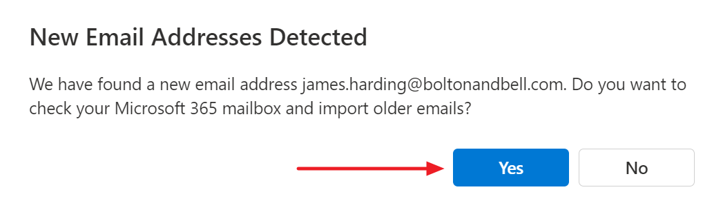 Import existing emails for one contact