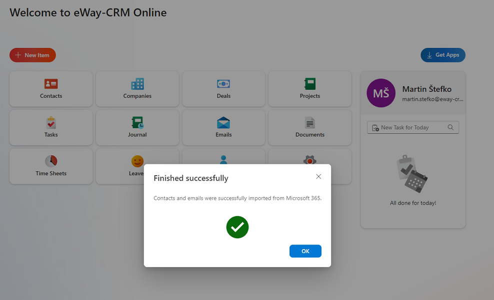 Start work with eWay-CRM Online