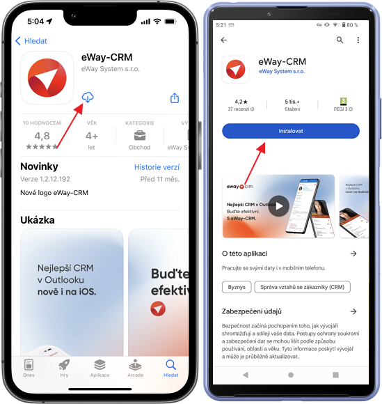 Instalovat eWay-CRM Mobile