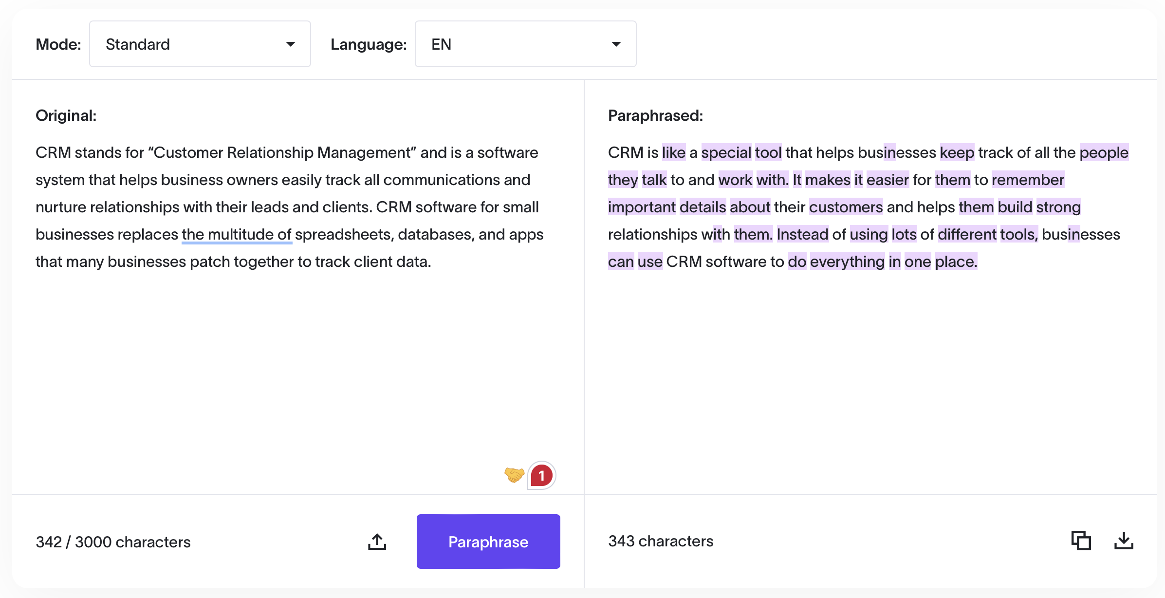 Paraphrase Tool