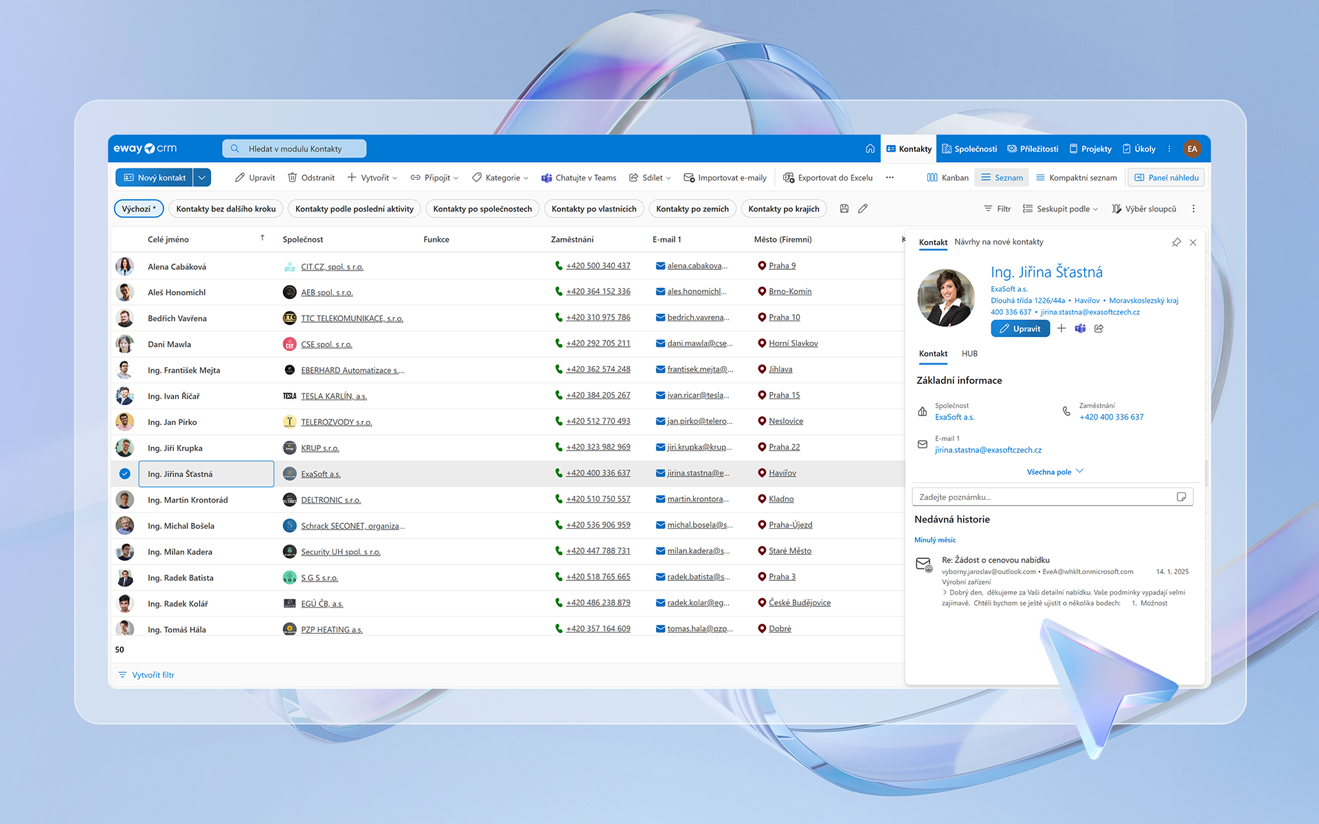 databáze kontaktů v eWay-CRM
