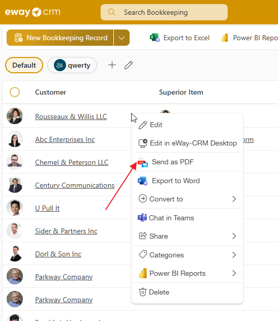 Export to PDF in Context