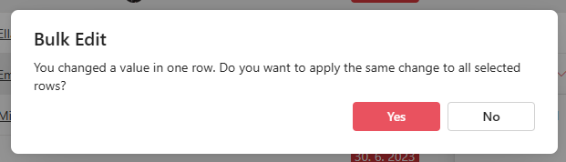 Confirm the bulk edit
